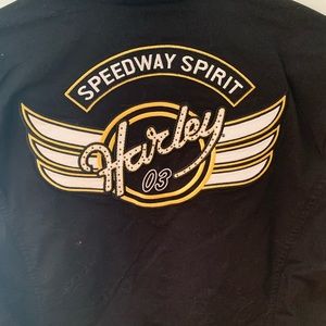 Harley-Davidson Black yellow embroidered shirt Women’s Large